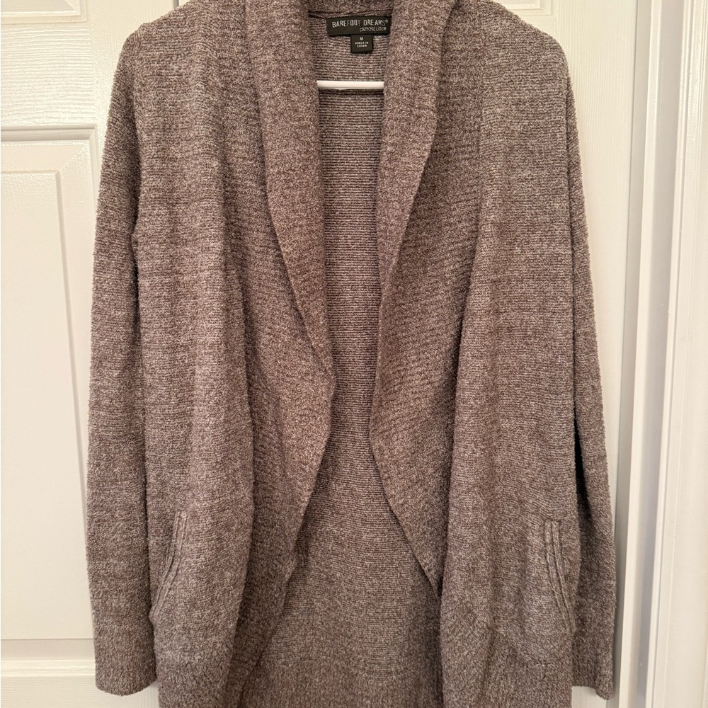 Barefoot Dreams Light Brown Open Cardigan